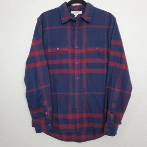 Frame Mens Refined Plaid Shirt Size M Button Front Flannel Cotton Classic Fit